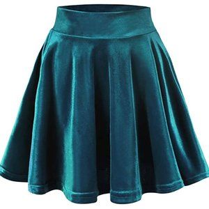 NWT Velvet Stretchy Mini Flared Skater Skirt